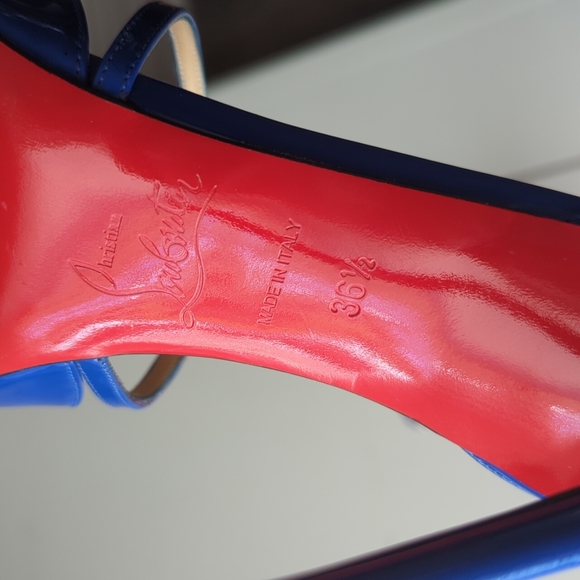 Christian Louboutin Cross Blake 100 Cobalt Blue Pumps - Picture 5 of 6